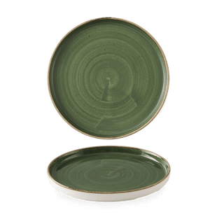 Steinstøpt tallerken med syrgrønn kant, 210 mm, Min. kjøp: 6