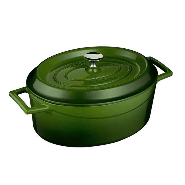 Oval gryte i støpejern, mål 25 x 31 cm, 7060 ml, Min. kjøp: 1