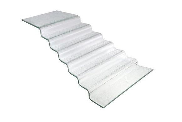 Vetro syvtrinns buffettrapp i gjennomsiktig glass, 680 x (H) 200 mm