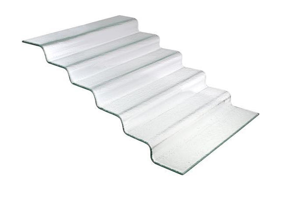 Vetro sekstrinns buffettrapp i gjennomsiktig glass, 600x455x(H)240mm, Min. kjøp: 1