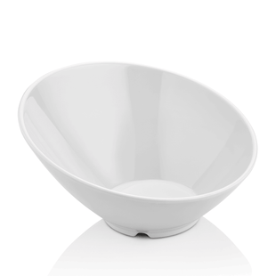 Skråstilt skål laget av melamin, hvit, 233 x (h) 125 mm, Min. kjøp: 1