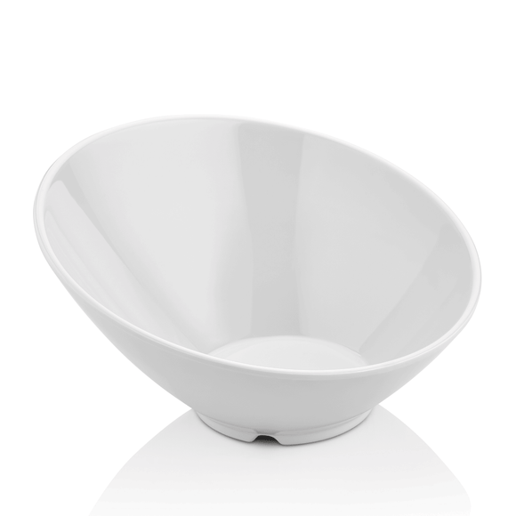 Skråstilt skål laget av melamin, hvit, 233 x (h) 125 mm, Min. kjøp: 1