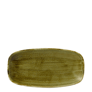 Stonecast Plume Green kokketallerken avlang, 298x153mm