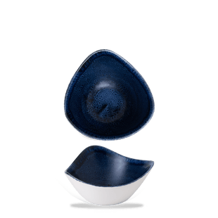 Stonecast Plume ultramarin trekantet skål, 153 mm, Min. kjøp: 12