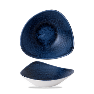 Stonecast Plume ultramarin trekantet skål, 235 mm, Min. kjøp: 12