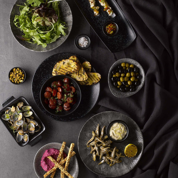 Raku Quartz Black rund sporplate, 210 mm - for Storkjøkken - XL - Storkjøkken