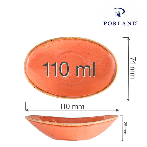 Ravfarget oval miniskål, 110 mm, Min. kjøp: 6 - for Storkjøkken - XL - Storkjøkken