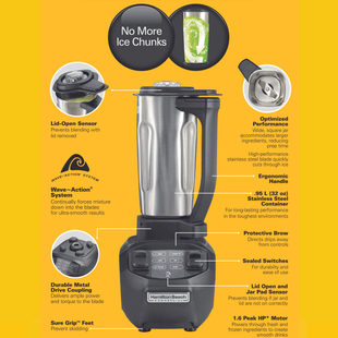 Rio Bar Blender - Rustfritt stål - for Storkjøkken - XL - Storkjøkken