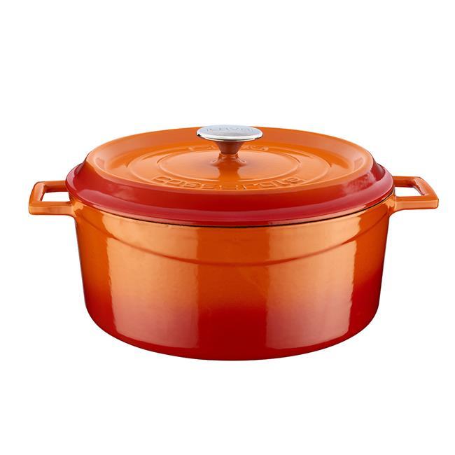 Rund støpejernsgryte, diameter (28 cm), 6700 ml - for Storkjøkken - XL - Storkjøkken