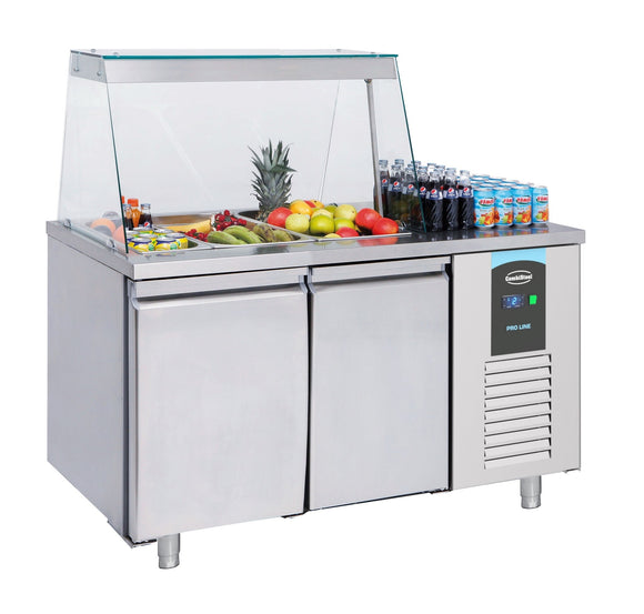 Saladette 2 dører 3x 1/1gn beholder - for Storkjøkken - XL - Storkjøkken