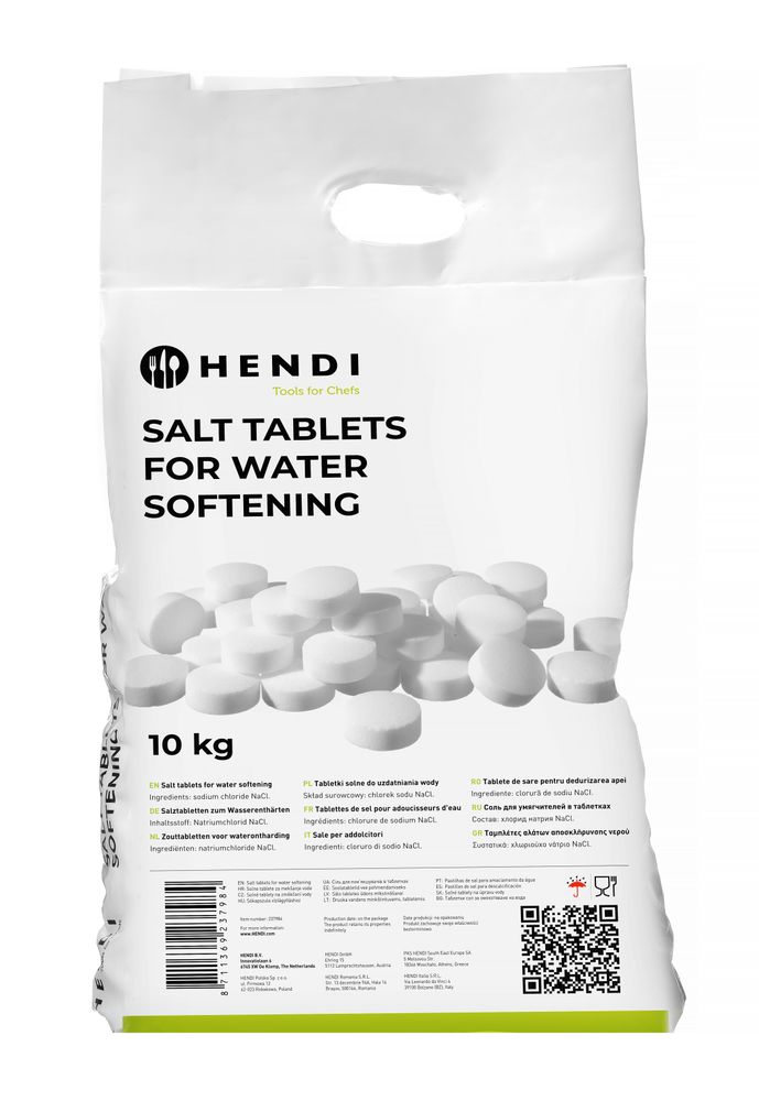 Salttabletter for vannmykning, HENDI, 10 kg - for Storkjøkken - XL - Storkjøkken