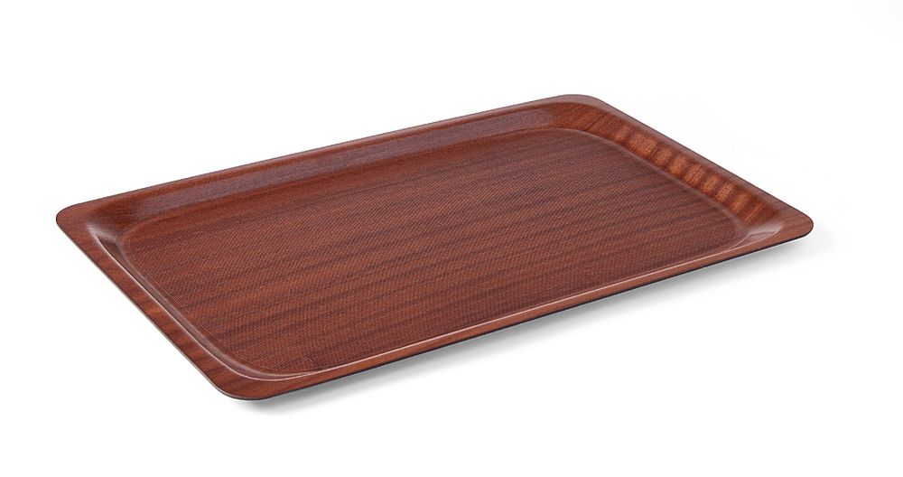 Servering av brett, rektangulær, sklisikker, laminert, GN 1/1, mahogny, 325x530mm - for Storkjøkken - XL - Storkjøkken