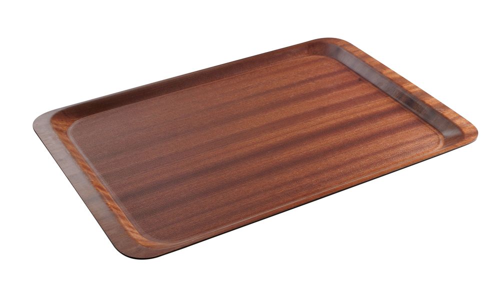 Servering av brett, rektangulær, sklisikker, laminert, GN 1/1, mahogny, 325x530mm - for Storkjøkken - XL - Storkjøkken