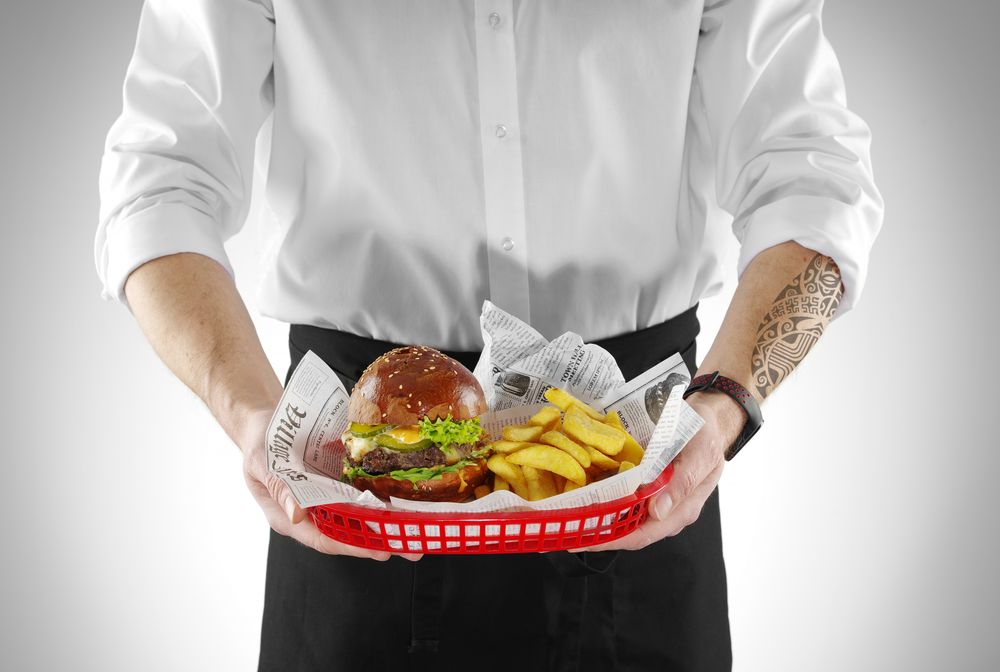 Serverings kurver fast food - stil, brun, 6 stk., 275x175x (h) 38mm - for Storkjøkken - XL - Storkjøkken