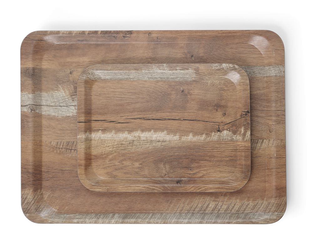 Serveringsbrett med melaminlaminat, ikke - glid, med tresign, trelys, 370x530mm - for Storkjøkken - XL - Storkjøkken