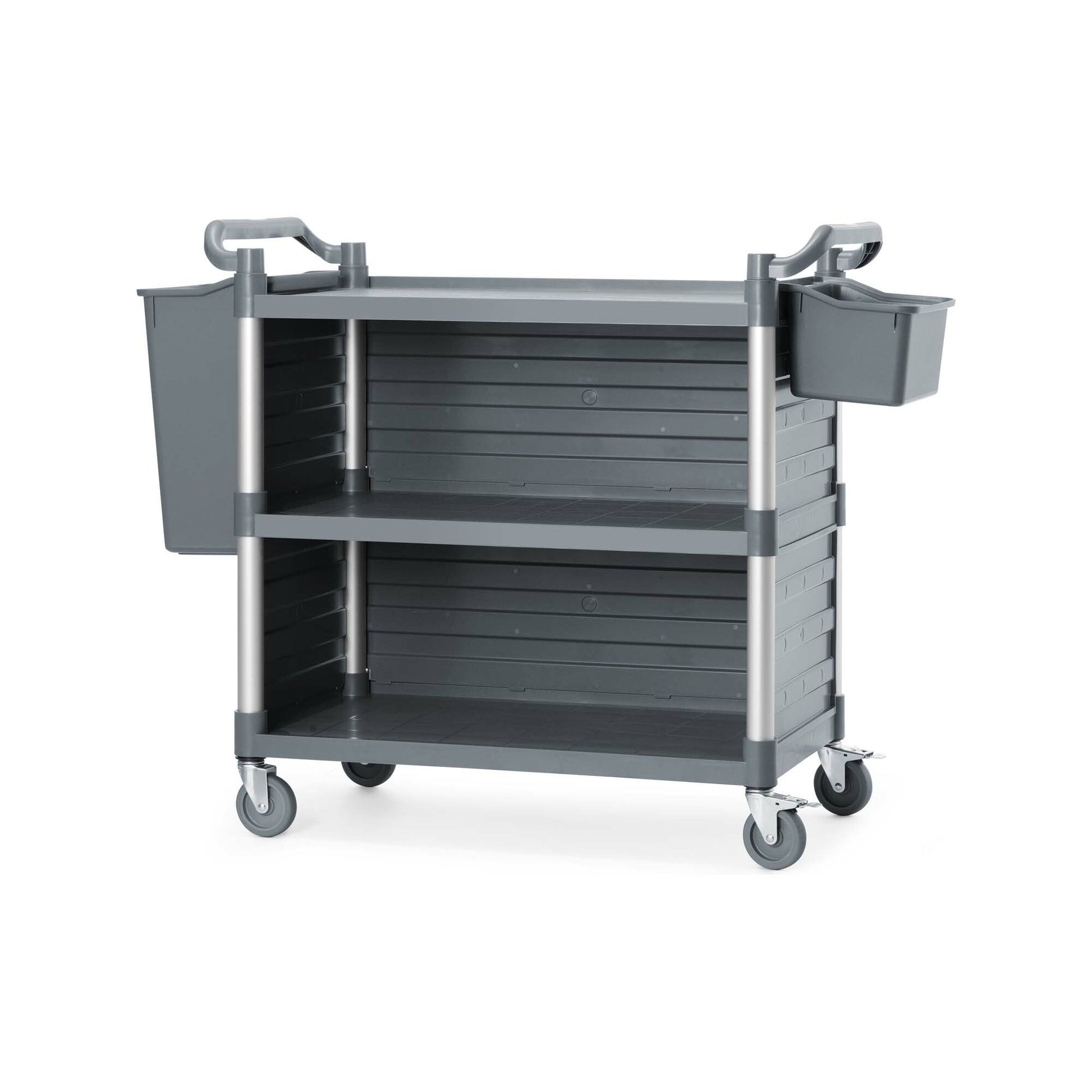 Servicevogn med sidepaneler, 3 hyller, 1010x500x(h)960mm - for Storkjøkken - XL - Storkjøkken