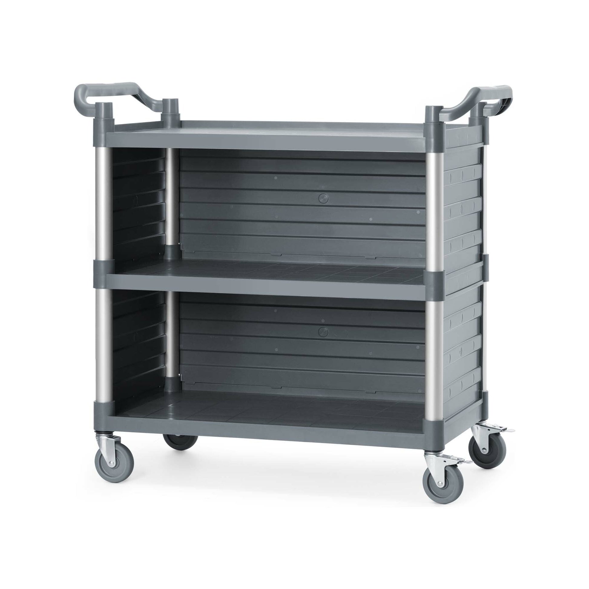 Servicevogn med sidepaneler, 3 hyller, 1010x500x(h)960mm - for Storkjøkken - XL - Storkjøkken