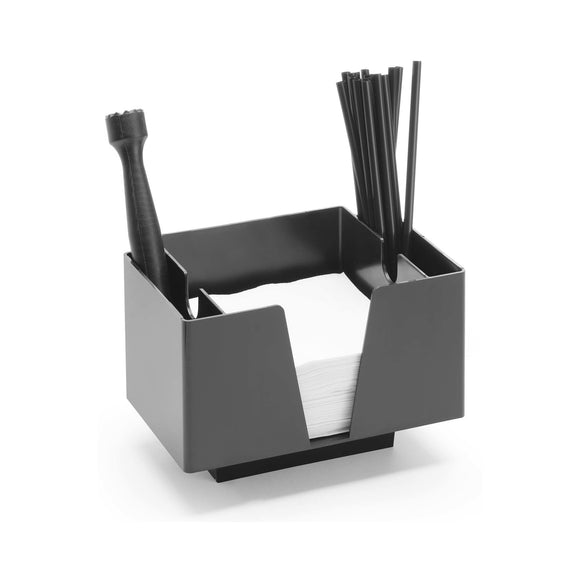 Serviettholder med 3 rom, Bar up, svart, 193x143x(H)136mm - for Storkjøkken - XL - Storkjøkken