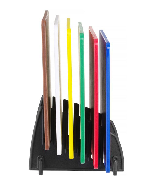 Sett med 6 skjærebrett HACCP m/stativ - for Storkjøkken - XL - Storkjøkken