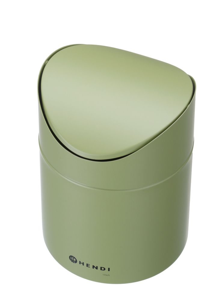 Søppelbøtte på bord med svingdeksel, 1,2L, Grønn, ⌀120x(H)165mm - for Storkjøkken - XL - Storkjøkken