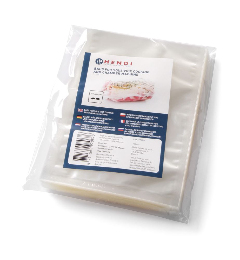 Sous - Vide kokeposer for vakuumpakkemaskiner., 100 stk., 200x150mm - for Storkjøkken - XL - Storkjøkken