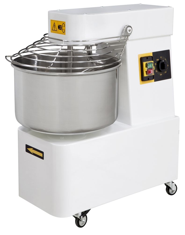 Spiralmikser med fast bolle og 2 hastigheter - 48 L, 128 kg/t, 48L, 400V/2200W, 480x805x(H)850mm - for Storkjøkken - XL - Storkjøkken