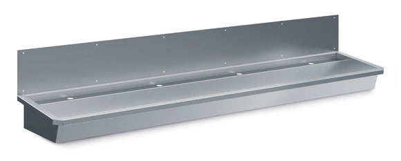 Ss servant 4 kraner 2400mm avløpsplugg og sprutskjold inkludert - for Storkjøkken - XL - Storkjøkken