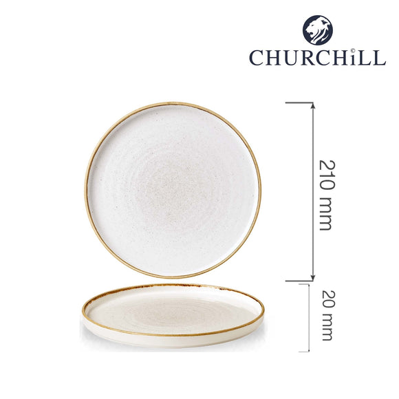 Steinstøpt bygg hvitvegget tallerken, 210x(h)20mm, Min. kjøp: 6 - for Storkjøkken - XL - Storkjøkken