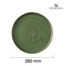 Steinstøpt tallerken med syrgrønn kant, 260 mm, Min. kjøp: 6 - for Storkjøkken - XL - Storkjøkken