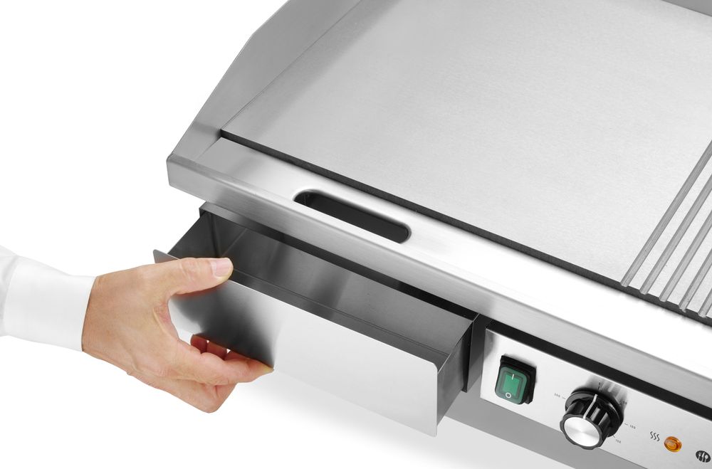 Steke, halv flat, halv ribbet, 400V/4400W, 720x460x(H)241mm - for Storkjøkken - XL - Storkjøkken