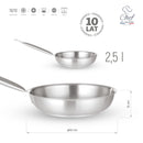 Stekepanne i rustfritt stål, 240 mm - for Storkjøkken - XL - Storkjøkken