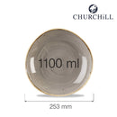 Stonecast Grå rund skål, 253 mm, Min. kjøp: 6 - for Storkjøkken - XL - Storkjøkken