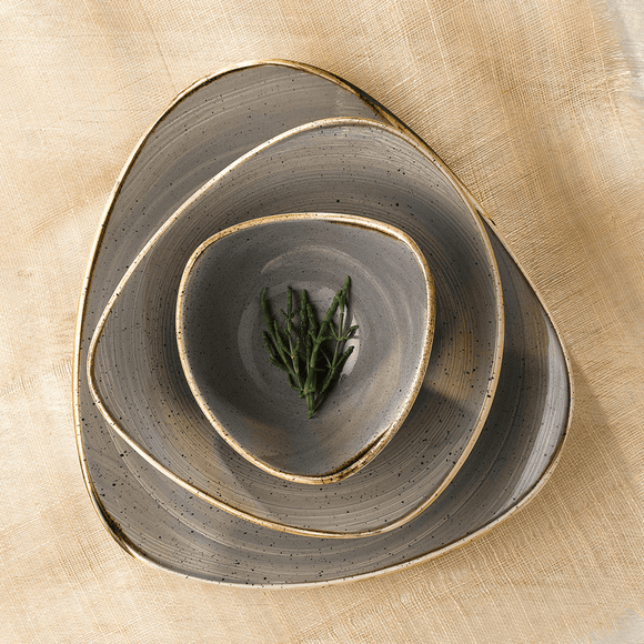 Stonecast grå trekantet skål, 185 mm, Min. kjøp: 6 - for Storkjøkken - XL - Storkjøkken