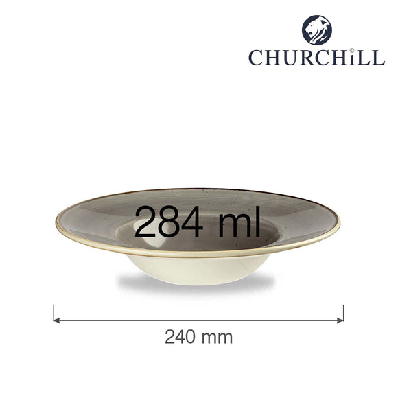 Stonecast Grey Profile bredkantet skål, 240 mm, Min. kjøp: 6 - for Storkjøkken - XL - Storkjøkken