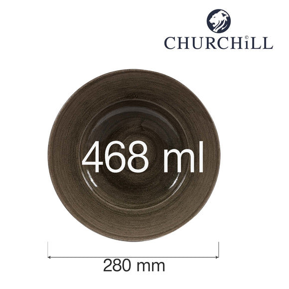 Stonecast Patina Iron Black bred kantbolle, 280 mm, Min. kjøp: 12 - for Storkjøkken - XL - Storkjøkken