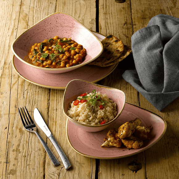 Stonecast Petal Pink trekantet skål, 153 mm, Min. kjøp: 6 - for Storkjøkken - XL - Storkjøkken