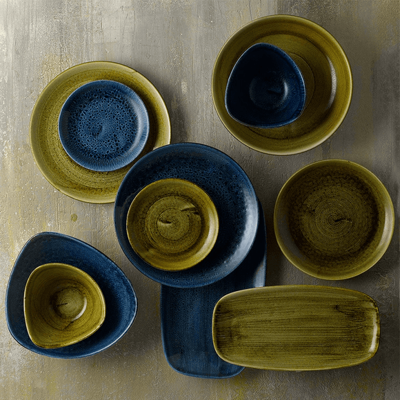 Stonecast Plume Green kokketallerken avlang, 298x153mm - for Storkjøkken - XL - Storkjøkken