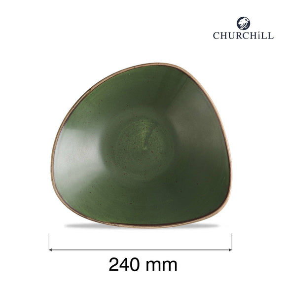 Stonecast Sorrel Green Trekantskål, 240 mm, Min. kjøp: 6 - for Storkjøkken - XL - Storkjøkken