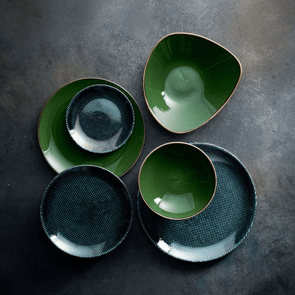 Stonecast Sorrel Green Trekantskål, 240 mm, Min. kjøp: 6 - for Storkjøkken - XL - Storkjøkken