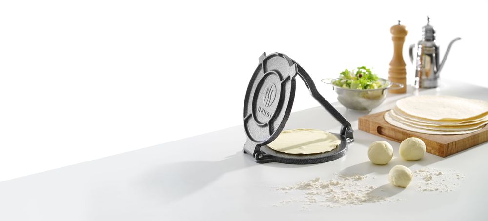 Støpejerns tortillapresse, 255x200x(H)110mm - for Storkjøkken - XL - Storkjøkken