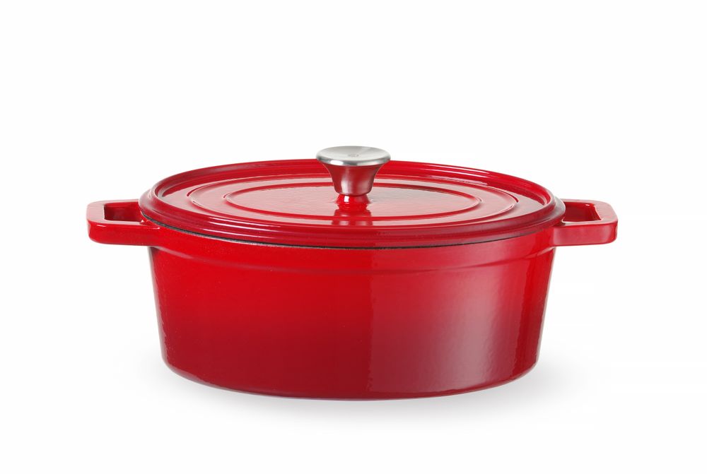 Støpejernsgryte emaljert, 3,7L, 317x240x(H)105mm - for Storkjøkken - XL - Storkjøkken