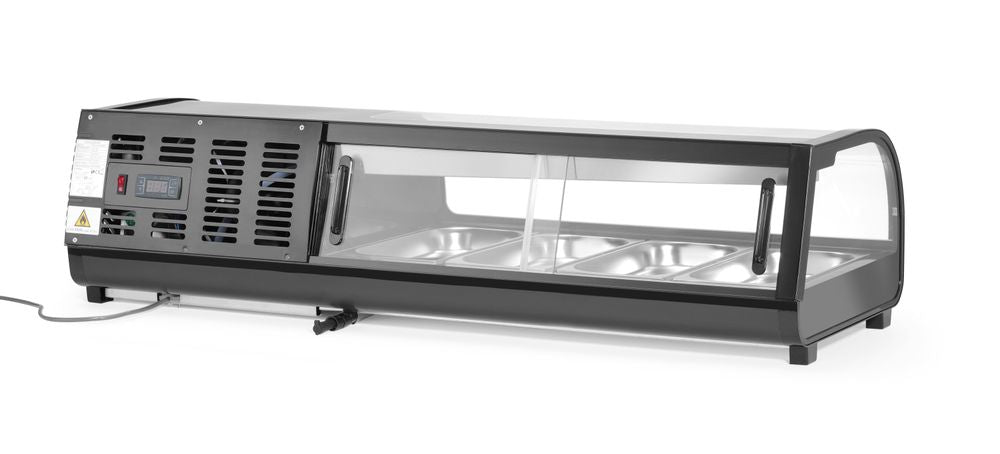 Sushi - display, beholdere inkludert: 4x GN 1/3 (H) 40mm., GN 1/3, 220 - 240V/190W, 1177x426x(H)296mm - for Storkjøkken - XL - Storkjøkken