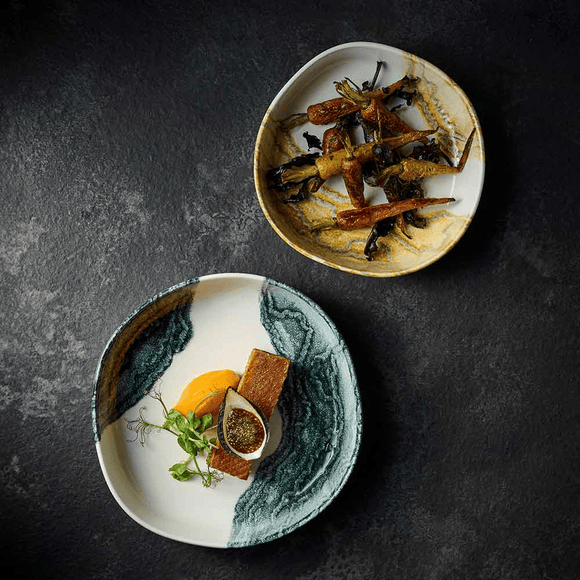 Tide Black Organic Dypkantet Tallerken, 200 mm, Min. kjøp: 6 - for Storkjøkken - XL - Storkjøkken