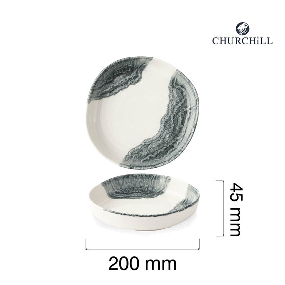 Tide Black Organic Dypkantet Tallerken, 200 mm, Min. kjøp: 6 - for Storkjøkken - XL - Storkjøkken