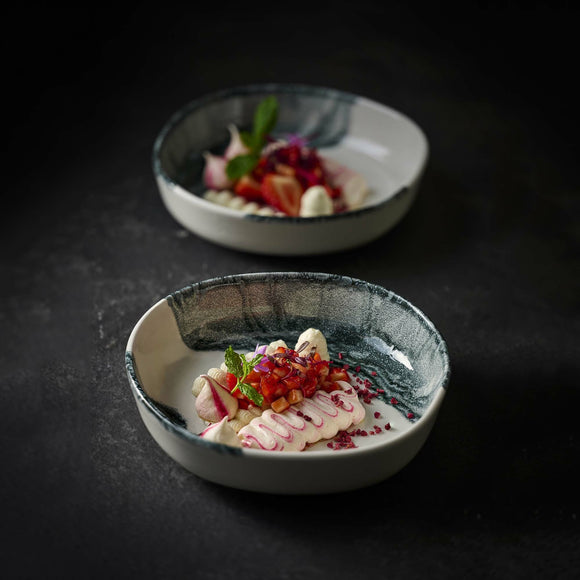 Tide Black Organic Fat Tallerken med Kant, 250 mm, Min. kjøp: 6 - for Storkjøkken - XL - Storkjøkken