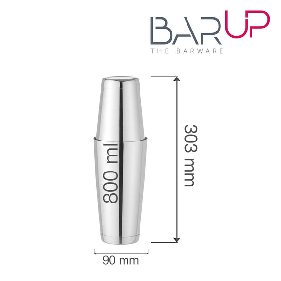 Tin - on - Tin Boston shaker, Bar up, 0,8L, ø90mm - for Storkjøkken - XL - Storkjøkken