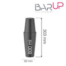 Tin - on - Tin Boston shaker, Bar up, 0,8L, Svart, ø90mm - for Storkjøkken - XL - Storkjøkken