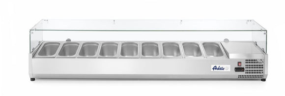 Toppmontert kjøledisplay GN 1/3, Arktic, 6x GN 1/3, 230V/180W, 1405x395x (H) 430mm - for Storkjøkken - XL - Storkjøkken