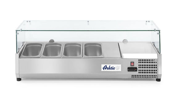 Toppmontert kjøledisplay GN 1/3, Arktic, 6x GN 1/3, 230V/180W, 1405x395x (H) 430mm - for Storkjøkken - XL - Storkjøkken
