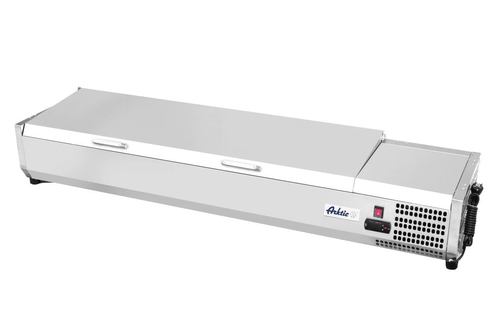 Toppmontert kjøledisplay GN 1/3, Arktic, 7x GN1/3, 230V/180W, 1605x395x (H) 290mm - for Storkjøkken - XL - Storkjøkken